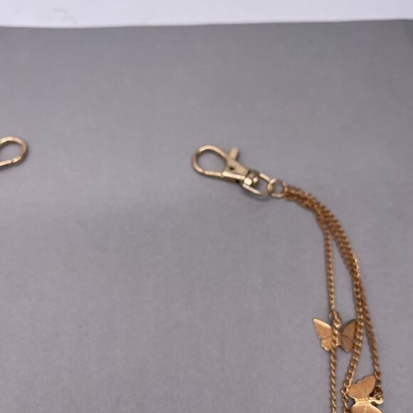 Butterfly Charms Chain Lobster Closure Gold Tone 17 Inches - Picture 6 of 6